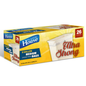 8 Gal White Drawstring Garbage Bags