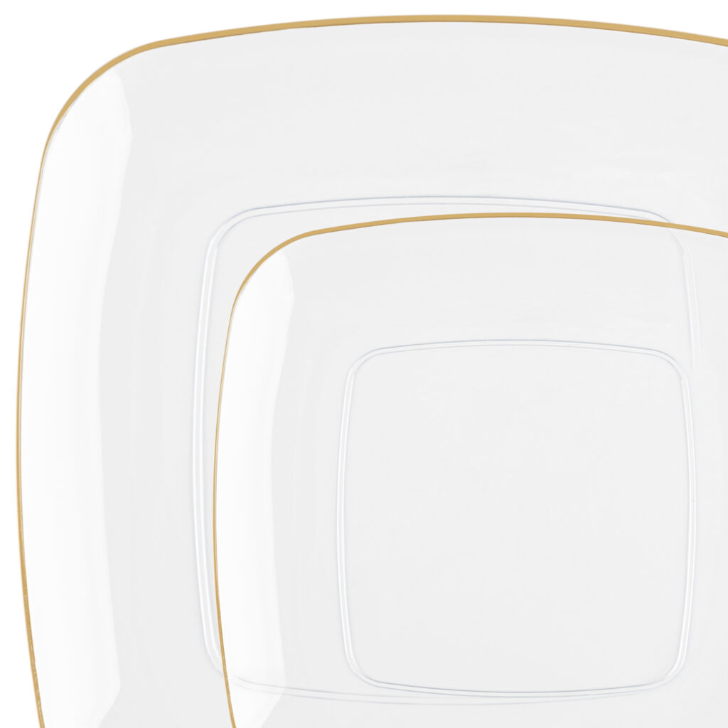 Organic Square Clear/Gold Rim