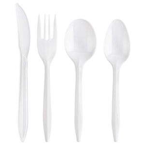 Basic Cutlery Collection White Medium Weight 222 Count