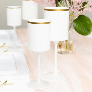 Alternative view of Square Wine Glass 9oz White/Gold Rim