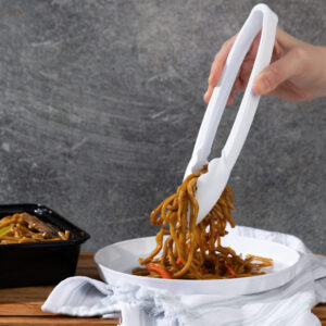 Alternative view of Scalloped Tongs 9" White