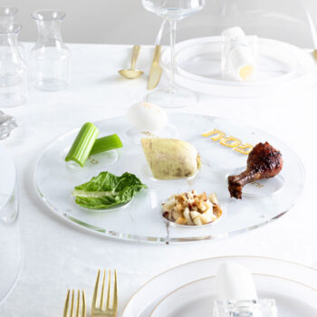 Alternative view of Seder Plate Acrylic Marble