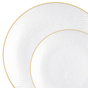 Icicles Plates Pearl/Gold Rim