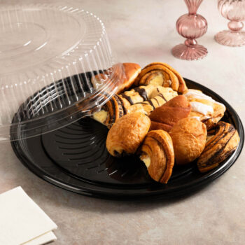 Alternative view of 18" Round Catering Tray Black