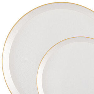 Edge Pebbled Pearl/Gold Rim