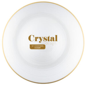 Chargers 13" Crystal Clear/Gold Rim