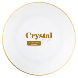 Chargers 13" Crystal Pearl/Gold Rim