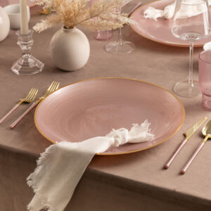 Alternative view of Chargers 13" Crystal Pearl Pink/Gold Rim