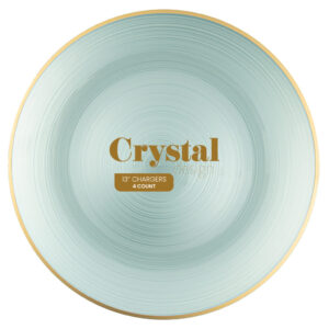 Chargers 13" Crystal Pearl Blue/Gold Rim