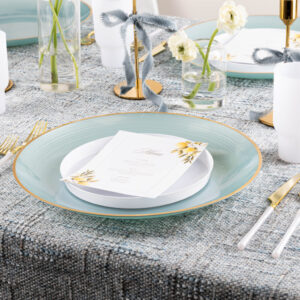 Alternative view of Chargers 13" Crystal Pearl Blue/Gold Rim