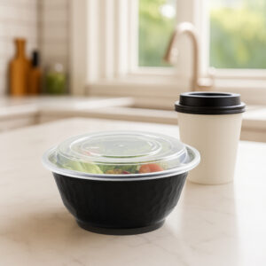 Alternative view of Bowl With Lids 24oz Black