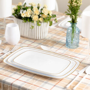 Alternative view of Organic Rectangle White/Gold Rim