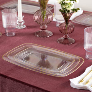 Alternative view of Organic Rectangle Clear/Gold Rim