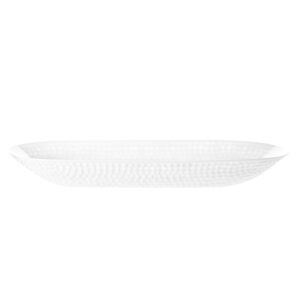 Long Hammered Bowl 15.75" White