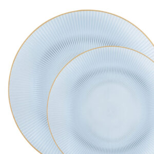 Glass Blue Transparent/Gold Rim