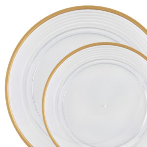 Rippled Clear/Gold Rim