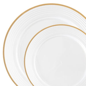 Rippled Pearl/Gold Rim