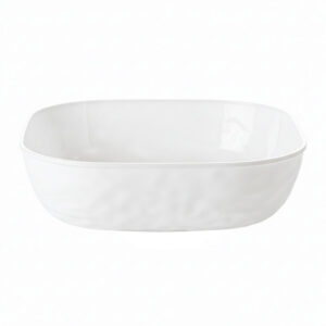Hammered Square Bowl White 96oz