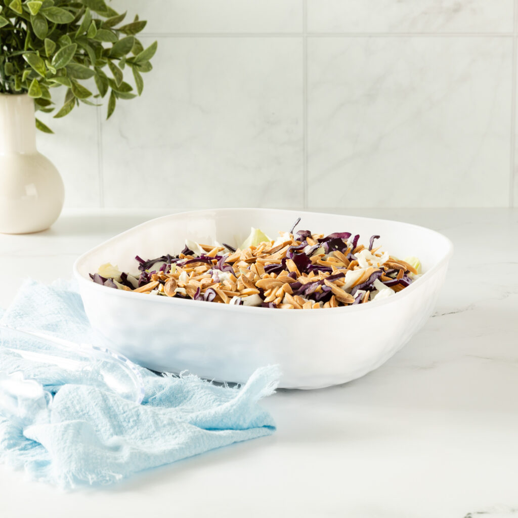 Hammered Square Bowl White 96oz - Image 2