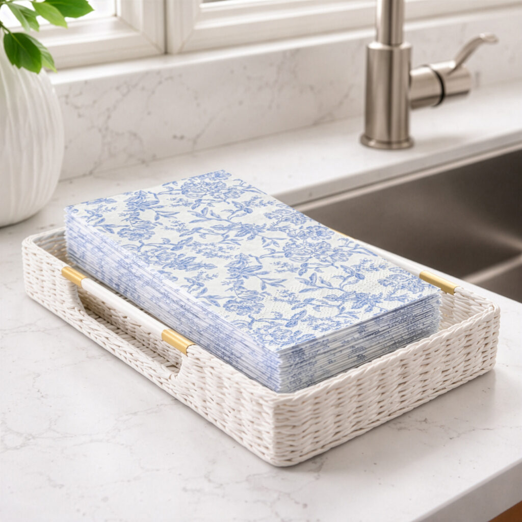 Toile Print Guest Towel Napkins (20 count) - Image 3