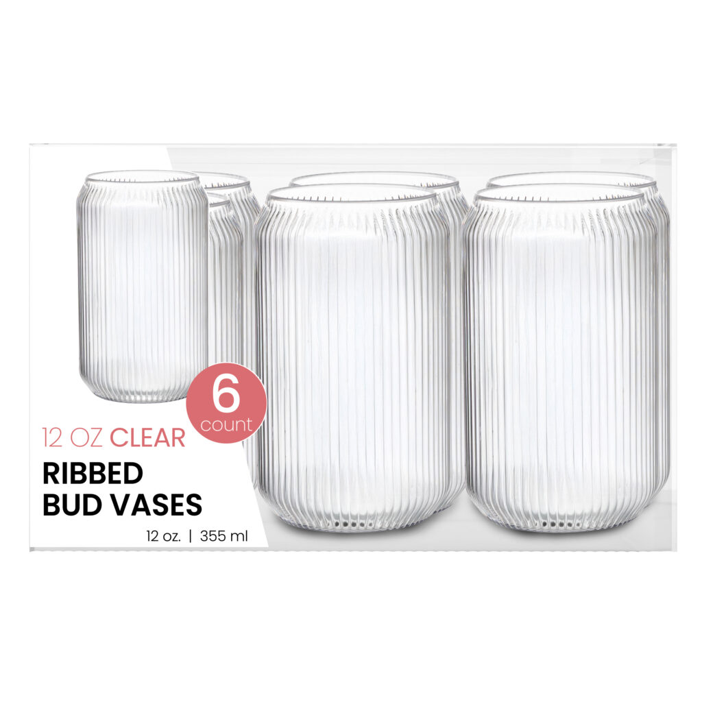 Ribbed Mini Vases Clear (6 Count) - Image 4