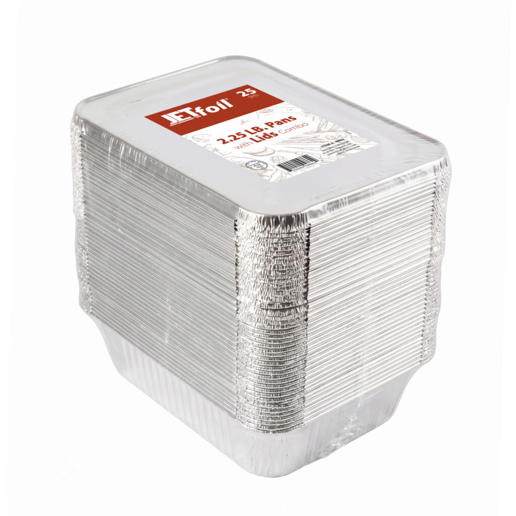 2.25 lb. Aluminum Pans With Foil Lids (25 Count)