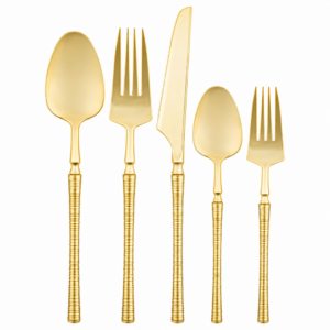 Ribbed Flatware Gold